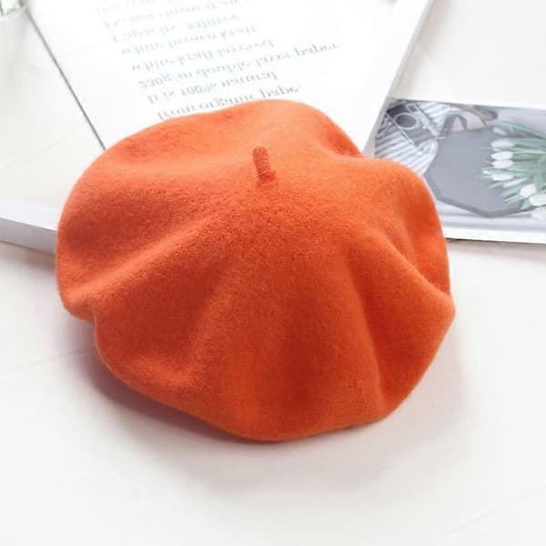 Mössa Dam Vinter Basker Ull Basker Varm Mössa Ull Stickad Mössa Orange[WSY]