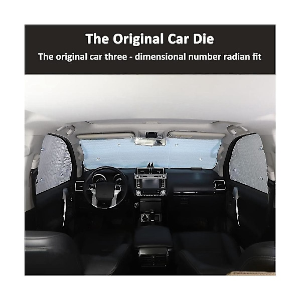 För Land Cruiser Prado Bilfönster Vindruta Solskydd Fram Uv Skydd Reflektor Solskydd Tillbehör ,8pcs-yujia