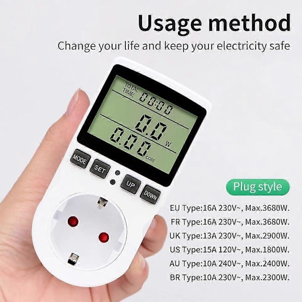 Digital Temperaturregulator Strømstik EU Stik Termostat Med Timer Switch Sensor Probe Opvarmning Køling[D] FR