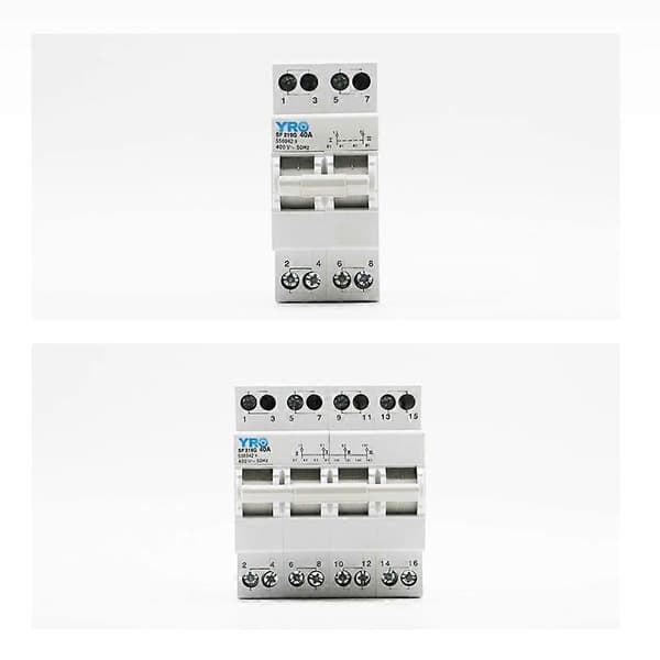 Højtydende cylindrisk sikringsholder, sikringsbase, DIN-skinnemontering, 40A, 230V, 2P[D]