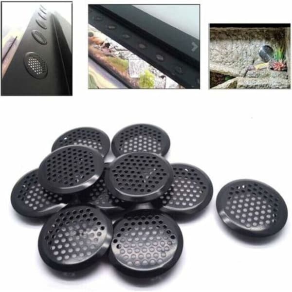 20 runde ventilationsgitre i rustfrit stål til autocampere/badeværelser/køkkener osv. Sort 53mm+35mm Noir 0.05