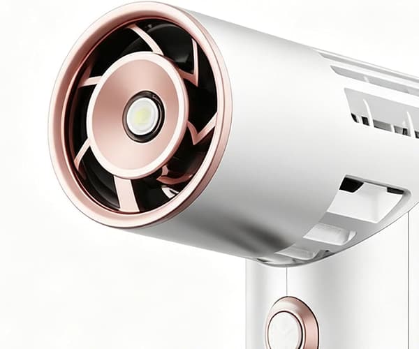 Personlig bærbar ventilator | Roterende og foldbar med digitalt display - Ideel til rejser og sommercamping (D)