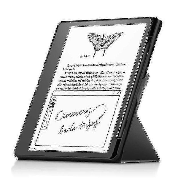 Stativveske i PU-lær + TPU for Amazon Kindle Scribe med pennholder, beskyttende deksel for e-leser Grey