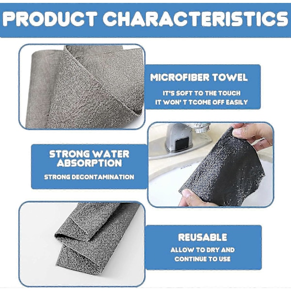 Magisk Glasrengöringsduk, 10 st Förtjockade Magiska Rengöringsdukar, Glasputsdukar, Ränderfria Mikrofiber Glasrengöringsdukar, Allround[D]