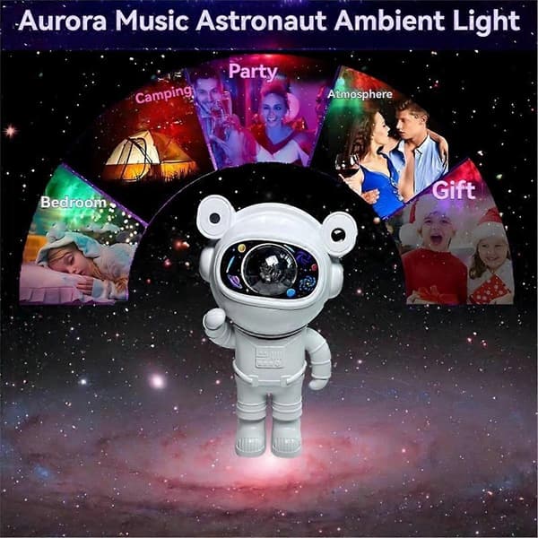 Astronaut LED Stjernelys Projektor Månelampe Nebula Galaxy Effekter Lampe Astronaut Barnas Projec[D]