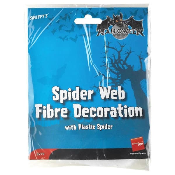 Edderkoppnett i plast Halloween-dekorasjon (D) Black One Size