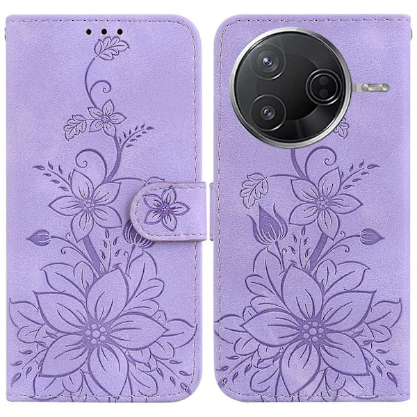 Til Xiaomi Poco F7 Pro 5G F7 Ultra 5G Redmi K80 Pro 5G K80 5G Etui Lily Blomst Præget Læder Telefon[D] Multicolor Purple