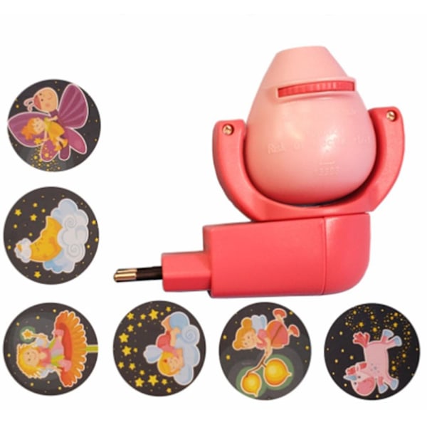Stjerne Måne Dyr Projektor Led Projektor 6 Billeder Sensor Eu Stik Natlampe Til Børn Baby Soveværelse Dekoration[D] Pink