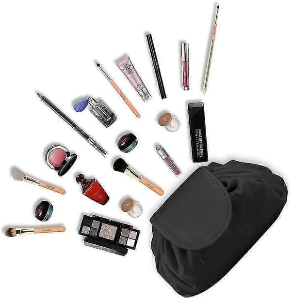 Lazy Drawstring Portable Stor Reise Kosmetikkveske 2025[D] Black