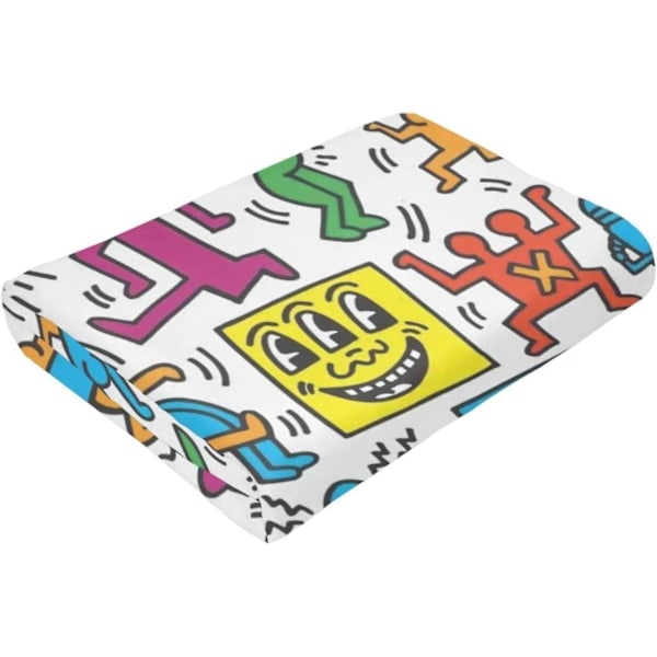 Flannel Tæppe Keith Haring Tæppe Super Blødt Letvægts Tæpper Vaskbart til Seng Sofa