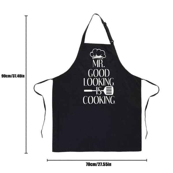 Rolig Förkläde Kök Förkläde Svart Kock Middagsbjudning Förkläde Kök För Män Bbq Matlagning Polyester Bakning Tillbehör Grossist/YY[D]