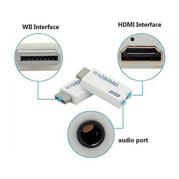 Wii HDMI-muunninsovitin 1,5 m:n nopealla muuntokaapelilla