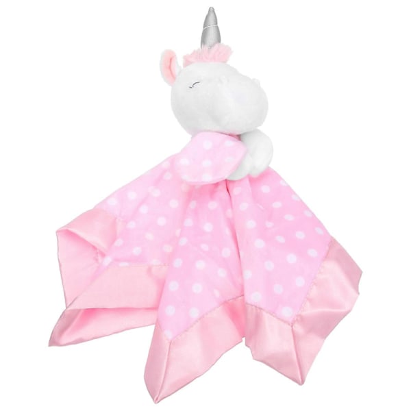 Enhjørning Plys Udstoppede Dyr Tæppe Blødt Enhjørning Plys Tryghedstæppe til Baby[D] Pink 36X33CM