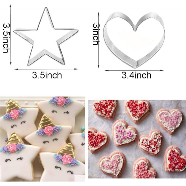 7 kakformar i form av Mickeys huvud, Mickeys ansikte, Minnie Mouse, enhörning, dinosaurie, hjärta och stjärna