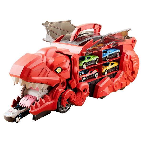 Dinosaur Lastbil Leksaker För Barn Transformerar Med Racetrack Set Ultimate City Dinosaur Hauler Med 4 Bilar Födelsedagspresenter Leksaker För Pojkar 3 4 5 6 7 8 År Gamla
