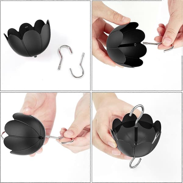 Myresikring til kolibrifoderautomater, myreværn til kolibri- og pirolfoderautomater, insektværn med stor kapacitet, metal kolibrifoderautomat myre[D] Black