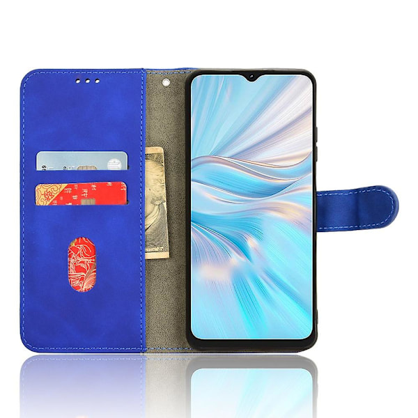 Shockproof-etui for Blackview Oscal C70, Skin-touch PU-lær, Foldbar Stativ, Lommebok, Beskyttende Deksel