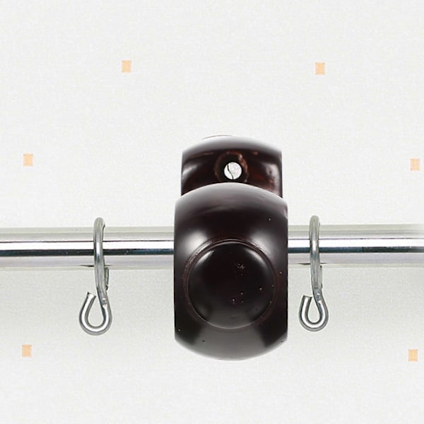 2 st Trägardinstänger Fästen Tunga Gardinstångshållare Trägardinstångskrokar Brown 12.1x5.7cm