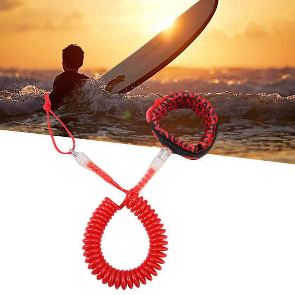 Surfkoppel 10ft TPU Elastiskt för SUP Surfbräda Alla Vattensporter Surfbräda Röd[D]
