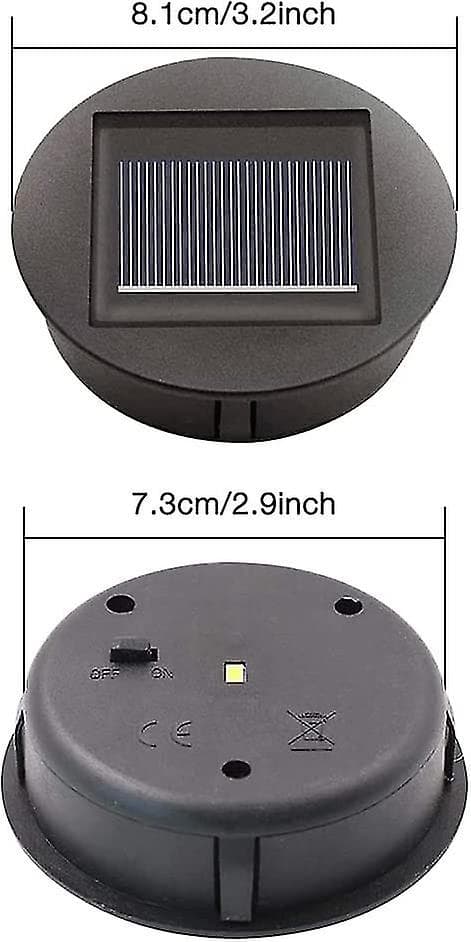 4 stk. Udskiftnings solcellelamper med LED-pærer, Udskiftning af solcellelamper, LED solpanel lanterne dæksel [D]