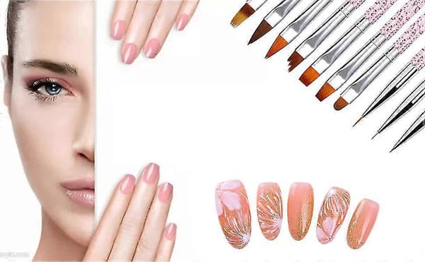 Neglebørstesæt 10 Dele Til Kunst, Børster Manicure Og Tilbehør[D]
