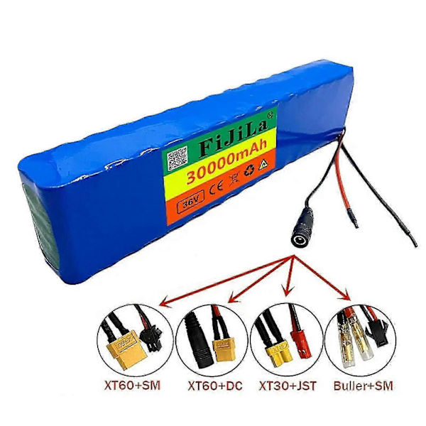 36V 30Ah Högeffekts 10S3P Li-Ion Batteripaket med Multi-kontakt 350W 500W Multi Purpose jn[D] Bullet SM