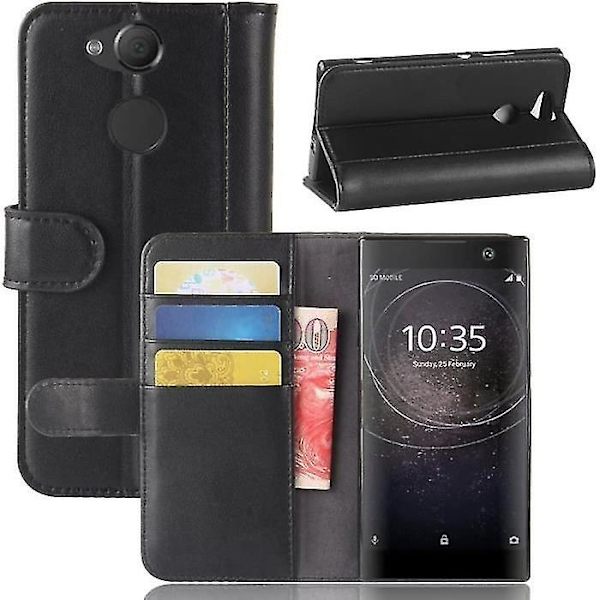 CN Fodral Sony Xperia XA2 H3113 H3123 Flip PU Läder + Silikon Fast 1 F