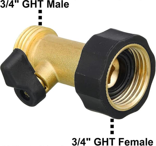 Slangavstängningsventil, kraftig trädgårdsslangkoppling i mässing, 3/4 tum, 2-pack med 4 extra brickor[D]
