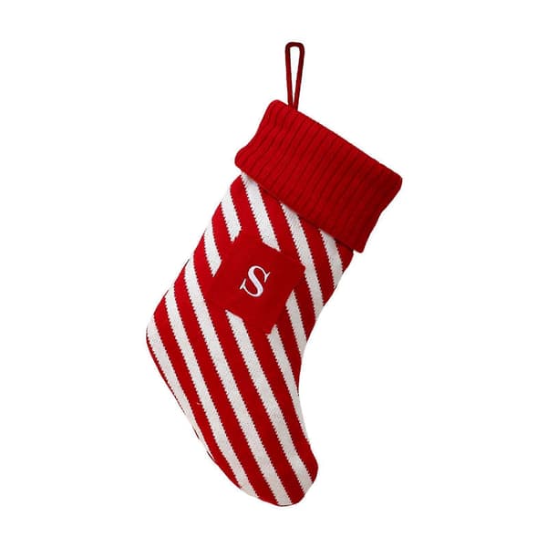 Stickad Julstrumpa Hängande Presentpåse Dekoration Vägg Vinterträd [D] S Sign