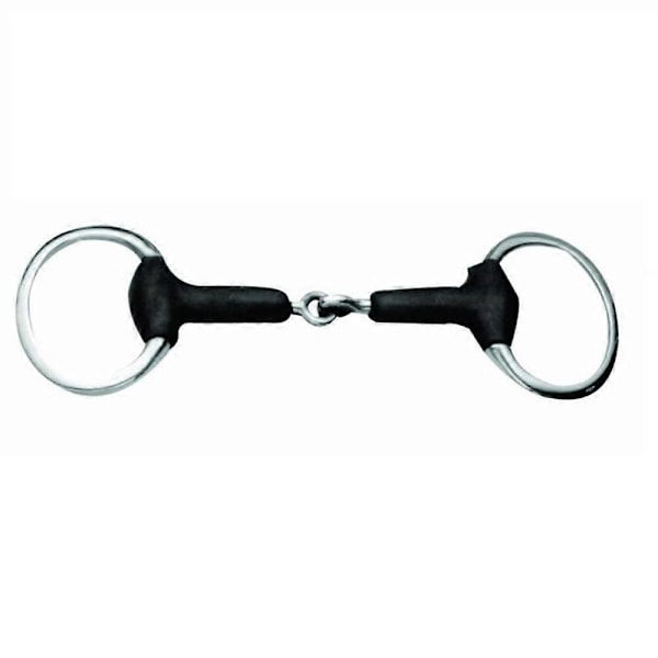 Blødt Gummi Leddelt Eggbutt Trensebid [D] Black 5.5in