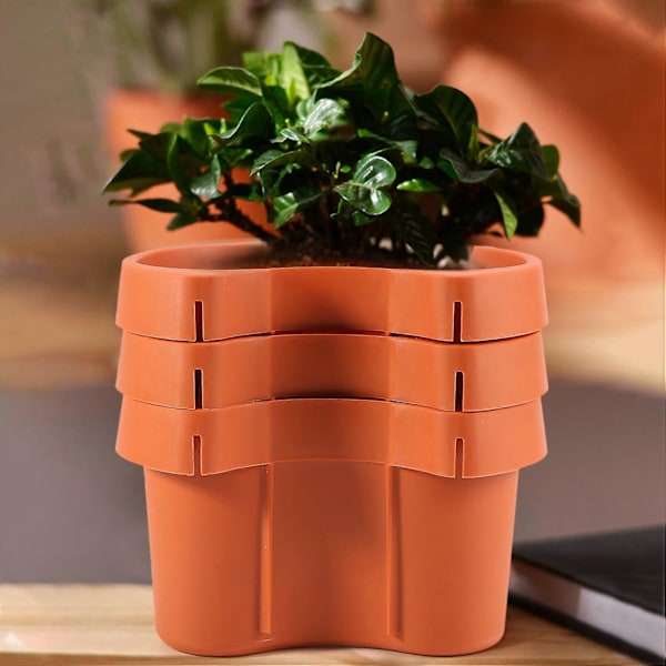 3 stk/sett Unike Takrenne Blomsterpotter Avløpsrør Blomsterpotter Kar Avløpsrør Hage Pl Redbrown