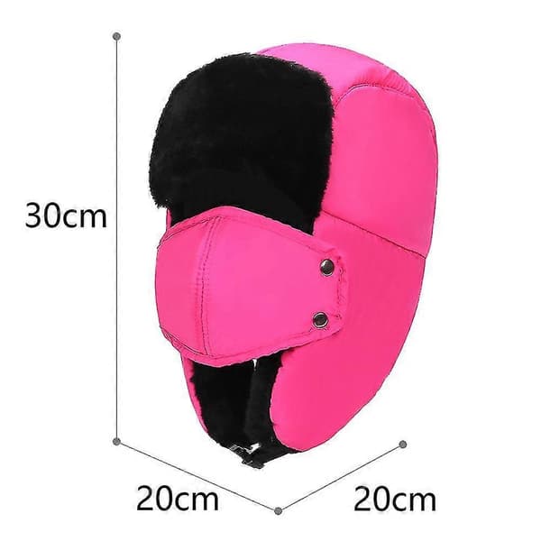 Neutral Shearling Fårskinn Läder Pilot Vinter Päls Hatt[D] rose red