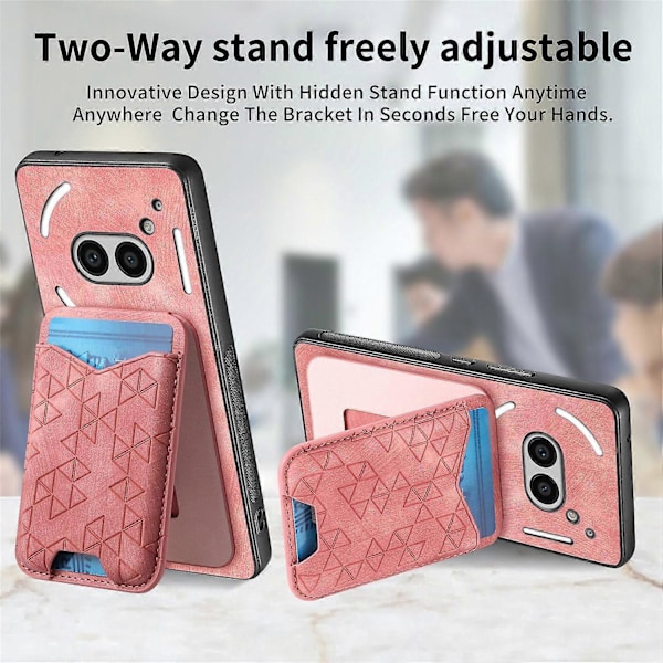 Til Nothing Phone (2a) Etui med Præget Mønster, Kortholder, Støttefod, Læder Bagcover [D] Multicolor Style A