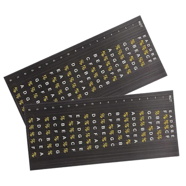2 ark gitarrgreppbrädesdekaler Folkgitarr Notkartadekaler Elgitarrdekaler[D] Black 9.00X5.40X0.20CM