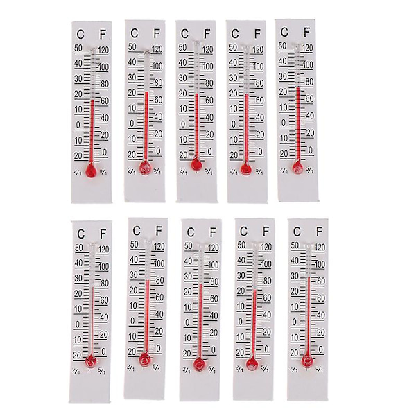 10 st 5cmX1.1cm Miniatyr Papperskartong Termometer Inomhus -20-50 Celsius[D] 10PCS