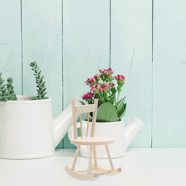 Miniatyr Trästol Leksak för Barn med 1 Set DIY Matstol[D]