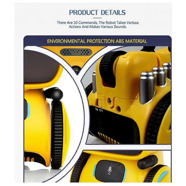 Legetøjsrobot Intelligente robotter Russisk version Stemmestyring Touch Control Legetøj Interaktiv Uddannelsesmæssig RC Robot[D] Yellow