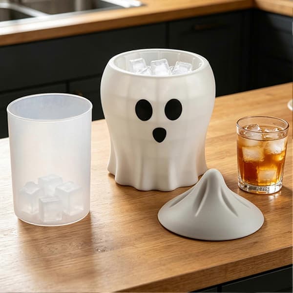 Gresskar Spøkelse Isform Bærbar Isbitbrett Og Oppbevaringsbeholder For Halloweenfest (D) b