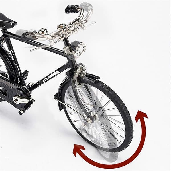 DIY Mini Legeringscykelmodell Retro Simulering Metallcykel Montering Pedagogiska Samlarleksaker För Barn Presenter Svart[D]