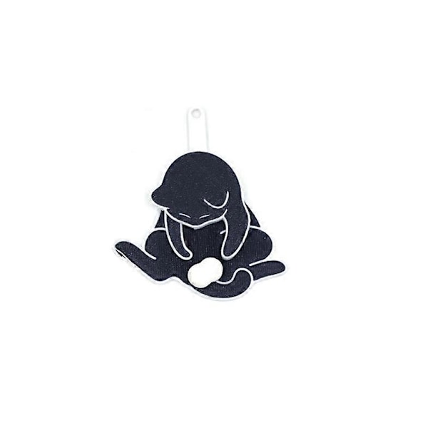 Rolig Viftande Katt Nyckelring, 3D Roterande Kattbollar Fidget Leksak Nyckelring[D] black