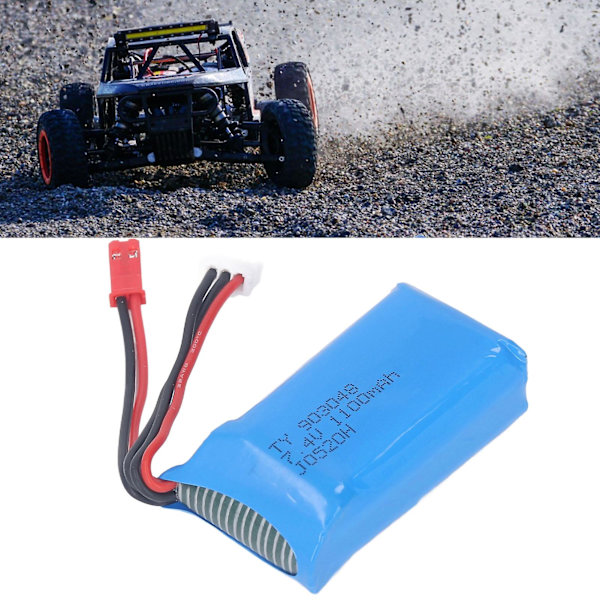 Fjernbetjeningsbåd Lithium Batteri 7.4V 1100mAH RC Skibsbatteri til WLtoy A949 A959 A969[D]