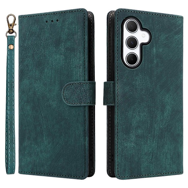 Til Samsung Galaxy A56 5G Wallet Case RFID-blokering PU Læder Cover Stativ View -[D] Multicolor Green