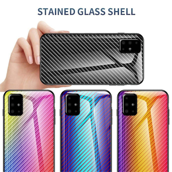 Svart Kolfiber Combo TPU-fodral För Din Samsung Galaxy A51[D]