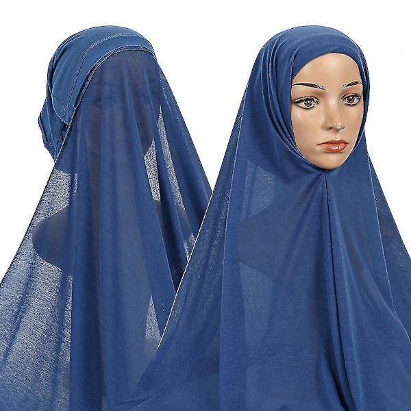 Evago Enfärgad Chiffon Instant Hijab Echarpe Med Modal Bonnet Hatt Turbante Underscarf Hijab Set Muslimsk Mode Sjal Kvinnor