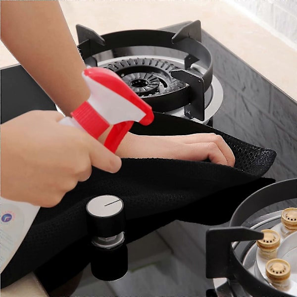 6-pak 100% Bomulls Terry Kjøkkenhåndklær Dish Clean Hengeøgle Black 34*73cm