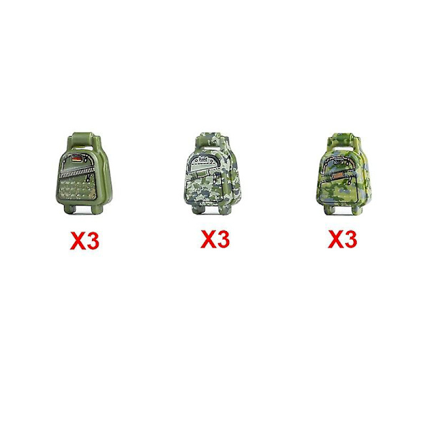 Militära byggklossar Soldatfigurer Gåvor Leksaker Vapen Gevär Special Force SWAT Arméväst Hjälm Explosionssäkra kläder MOC   Fingerfärdighetsspel Bag--9pcs