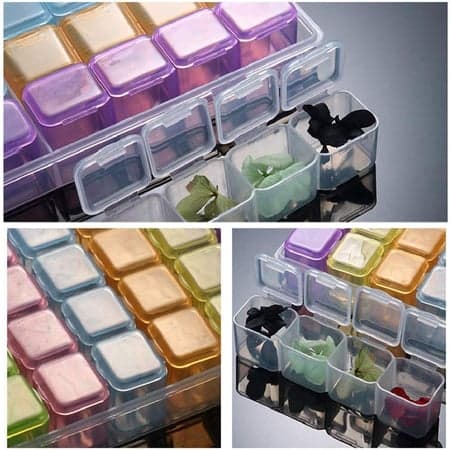 6-pakks 28-roms Diamantmaleriboks Organizer 5D Diamantmaleri Tilbehør Diamant Organizer