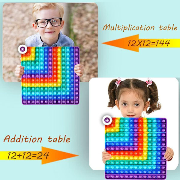 12x12 Barnens Multiplikationsbubbeltryckleksak - Pedagogisk Matt Bubbelleksak