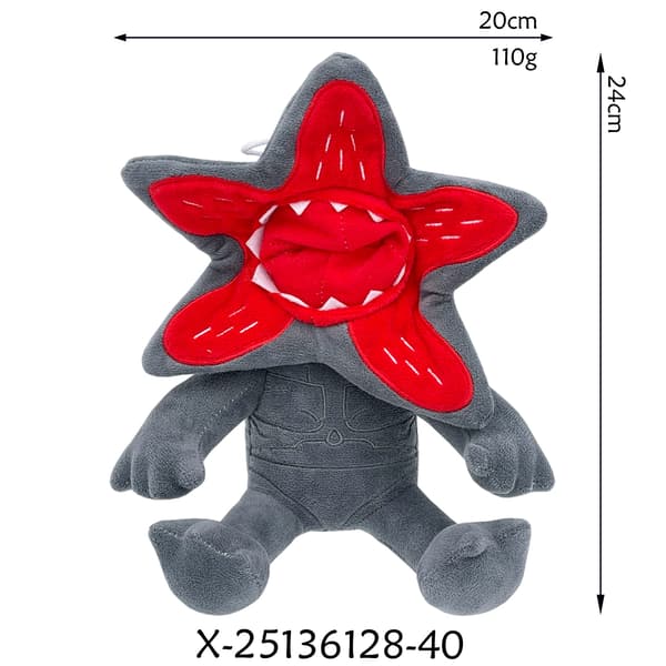 Stranger Things Demogorgon plyslegetøj gray piranha