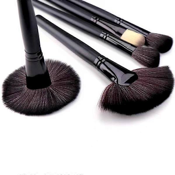 32 professionelle makeup-børster i læderetui sort